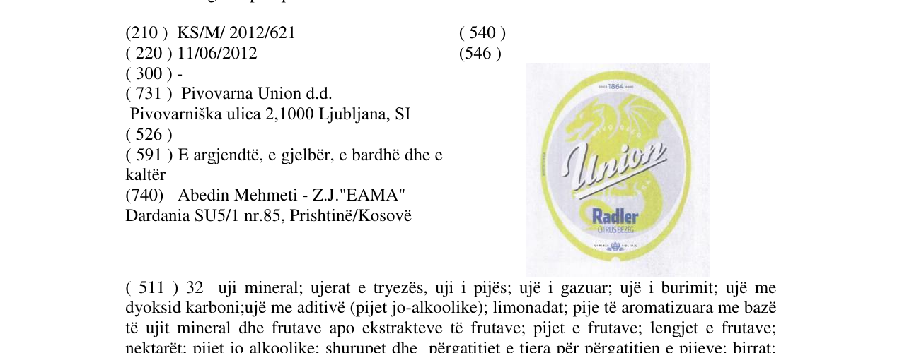 Zëri i markës Union në buletin