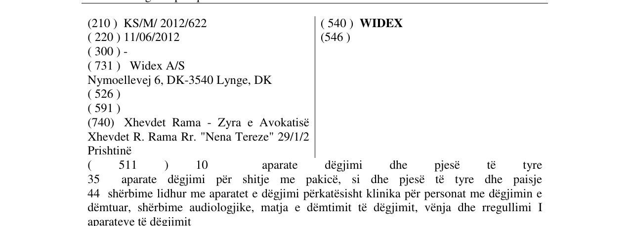 Zëri i markës WIDEX në buletin