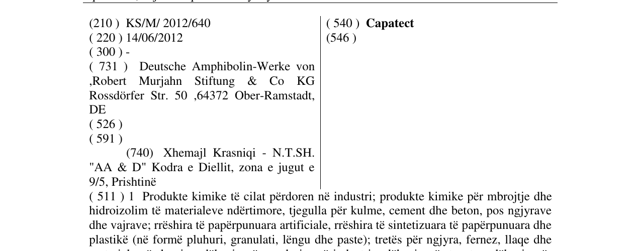 Zëri i markës Capatect në buletin