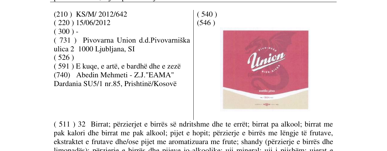 Zëri i markës Union në buletin