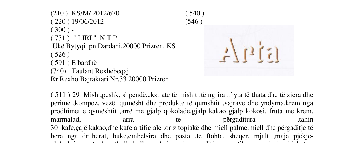 Zëri i markës Arta në buletin