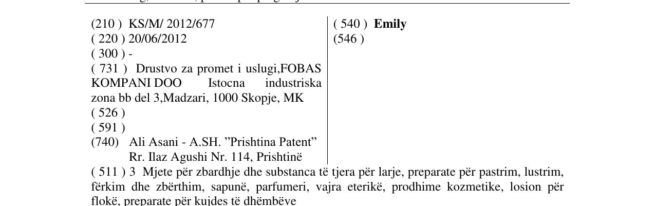 Zëri i markës Emily në buletin