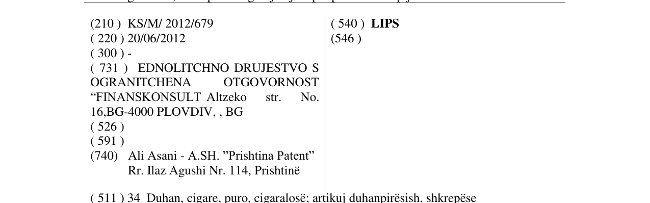 Zëri i markës LIPS në buletin
