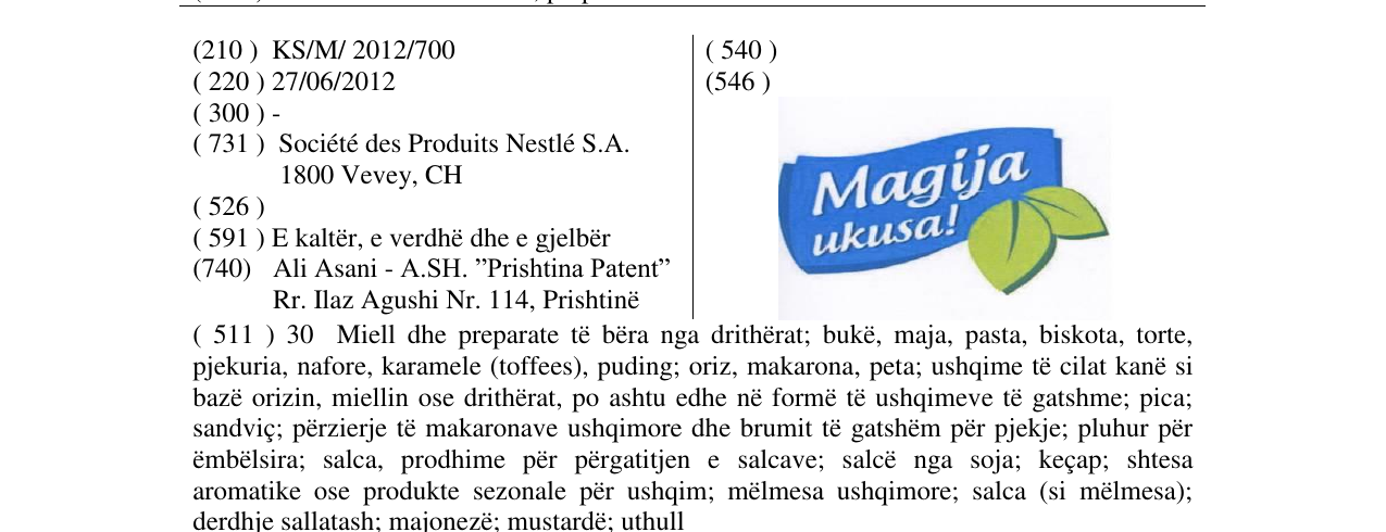 Zëri i markës Magija ukusa! në buletin