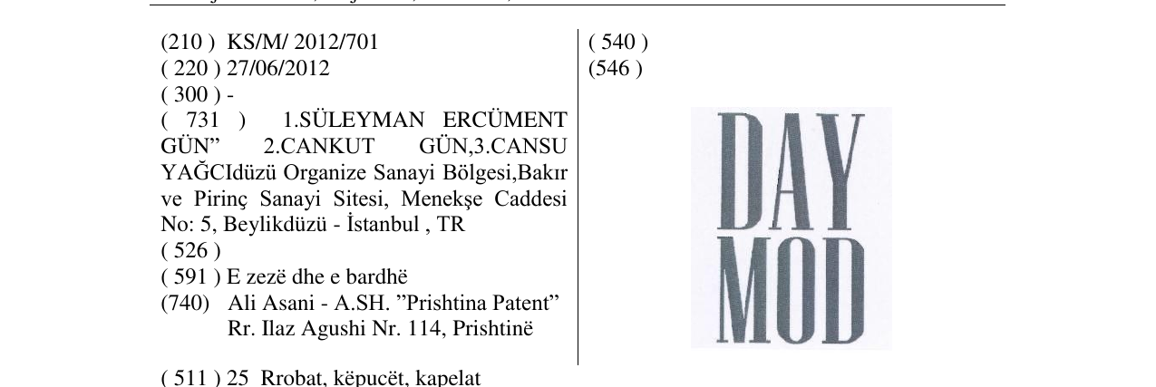 Zëri i markës DAY MOD në buletin