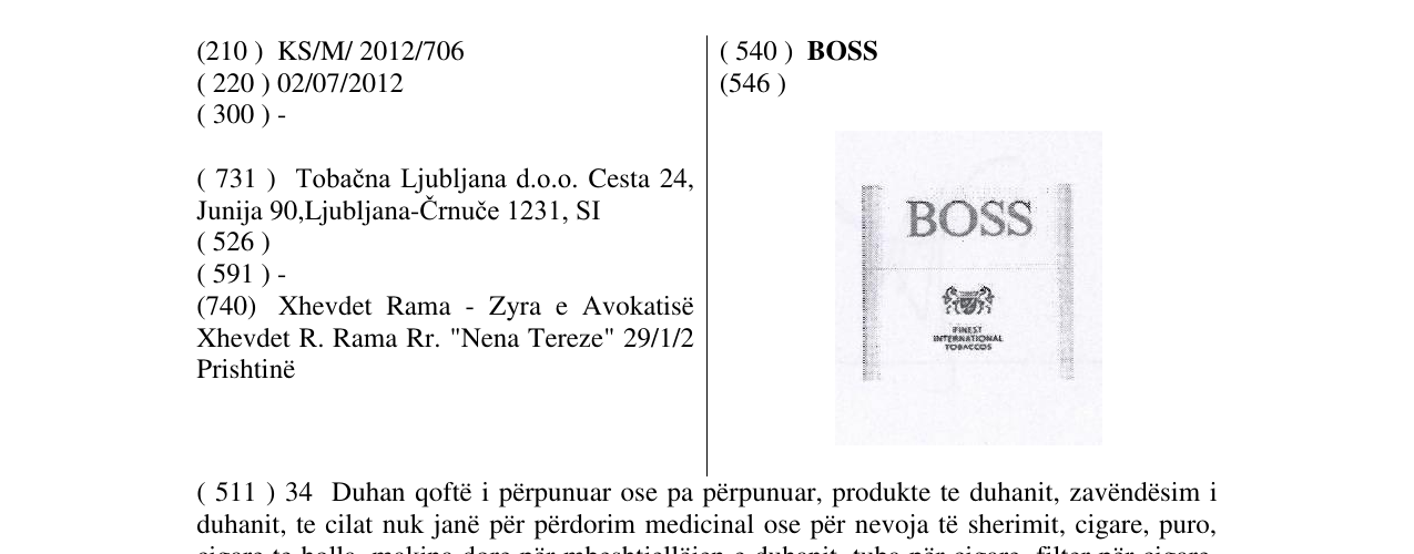 Zëri i markës BOSS në buletin