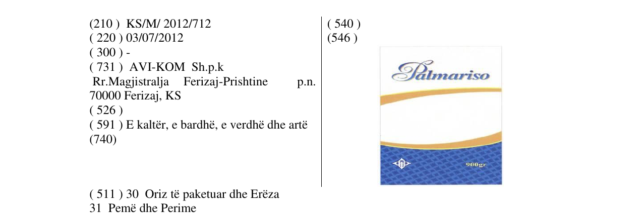 Zëri i markës Palmariso në buletin