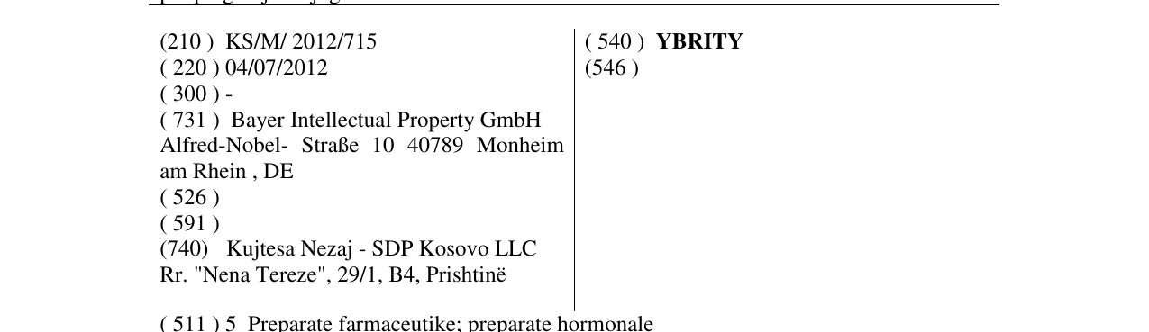 Zëri i markës YBRITY në buletin