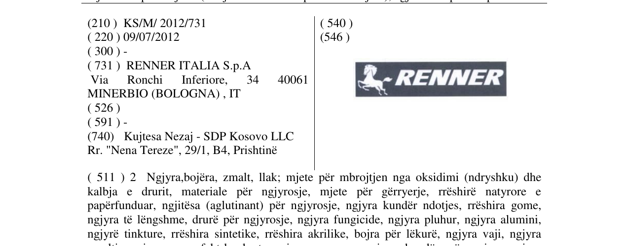 Zëri i markës RENNER në buletin