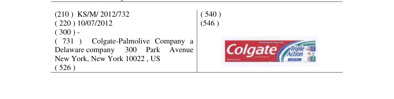 Zëri i markës Colgate Triple Action në buletin