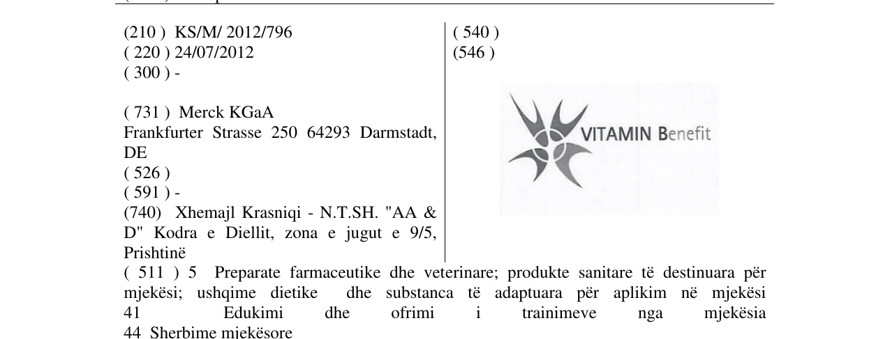 Zëri i markës VITAMIN Benefit në buletin