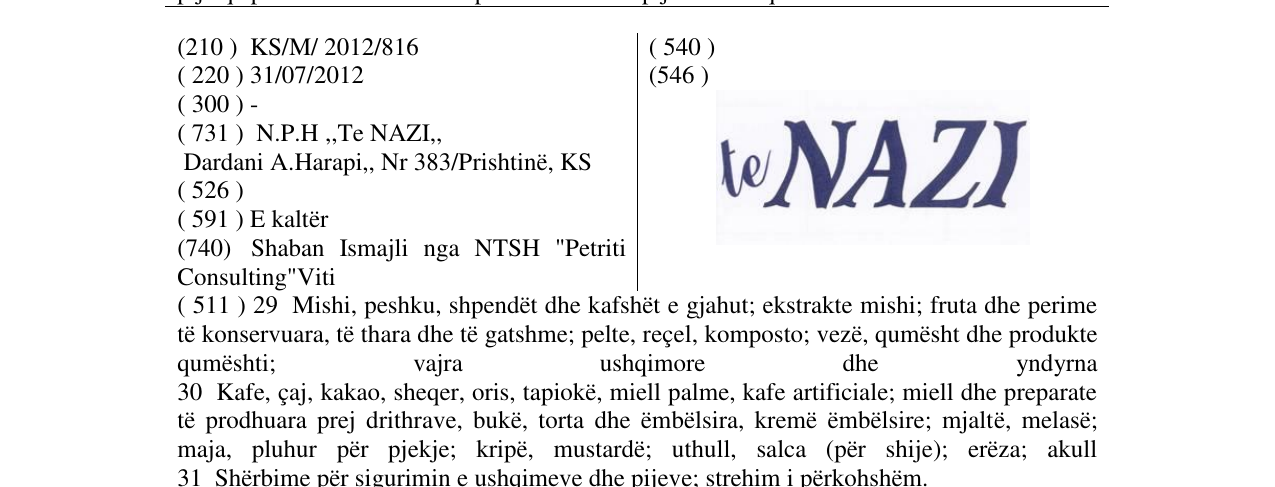 Zëri i markës Markë figurative në buletin