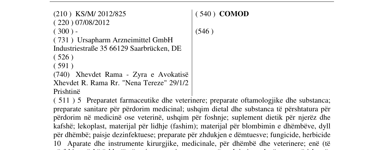 Zëri i markës COMOD në buletin