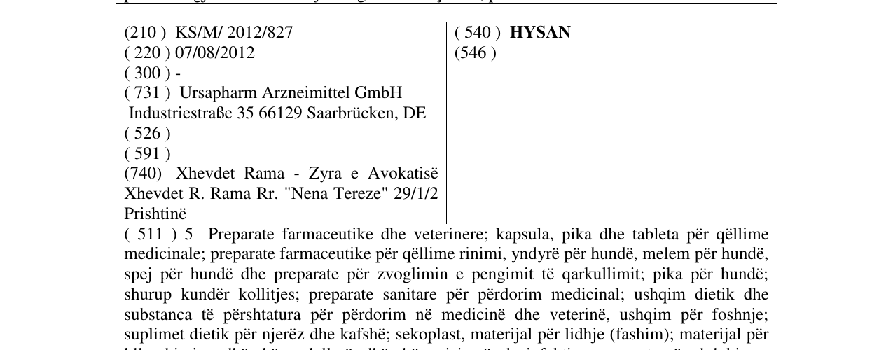 Zëri i markës HYSAN në buletin