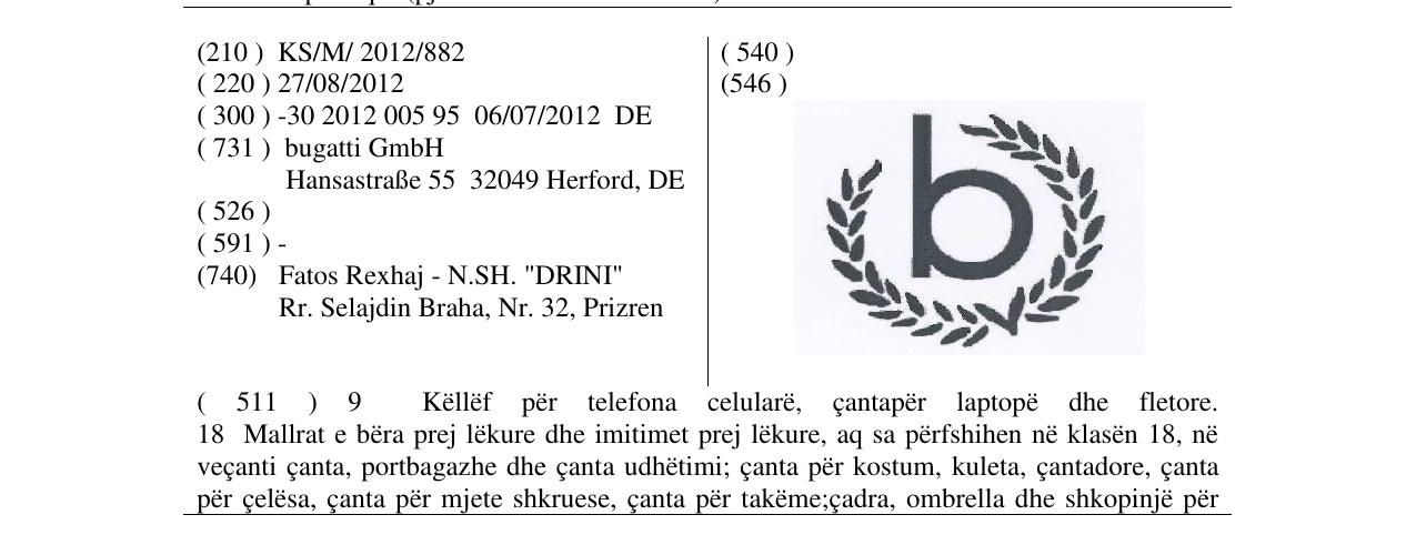 Zëri i markës Markë figurative në buletin