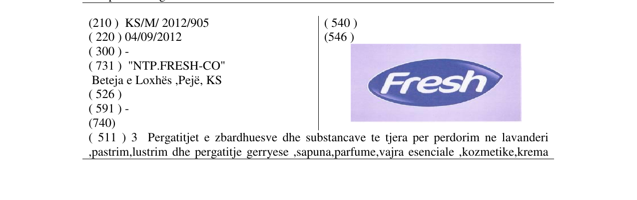 Zëri i markës Fresh në buletin