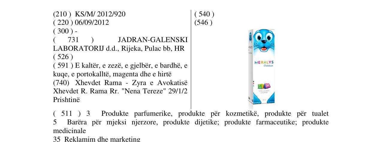 Zëri i markës MERALYS Children në buletin