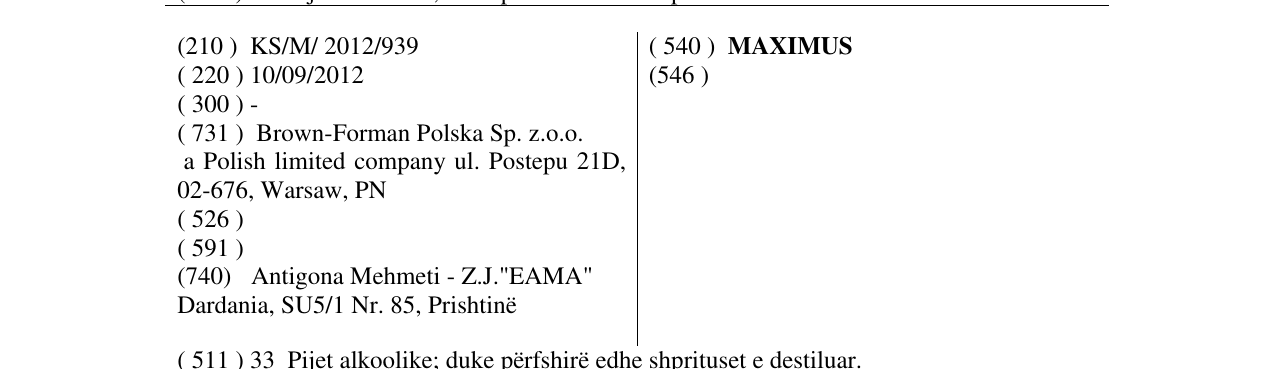 Zëri i markës MAXIMUS në buletin