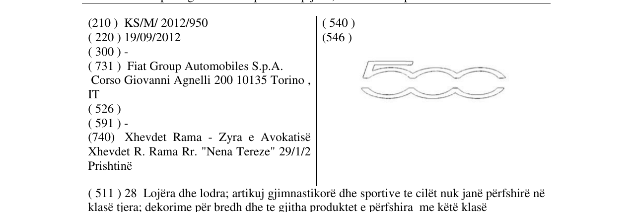Zëri i markës Markë figurative në buletin