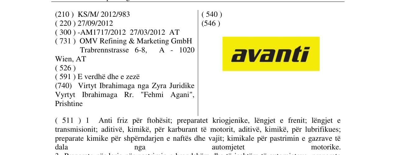 Zëri i markës avanti në buletin