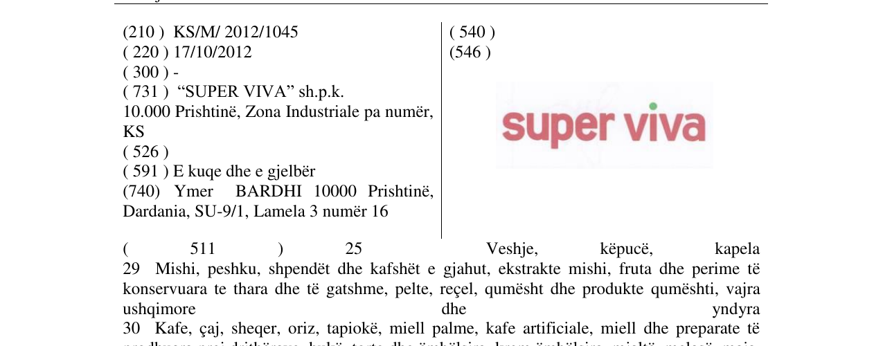 Zëri i markës super viva në buletin
