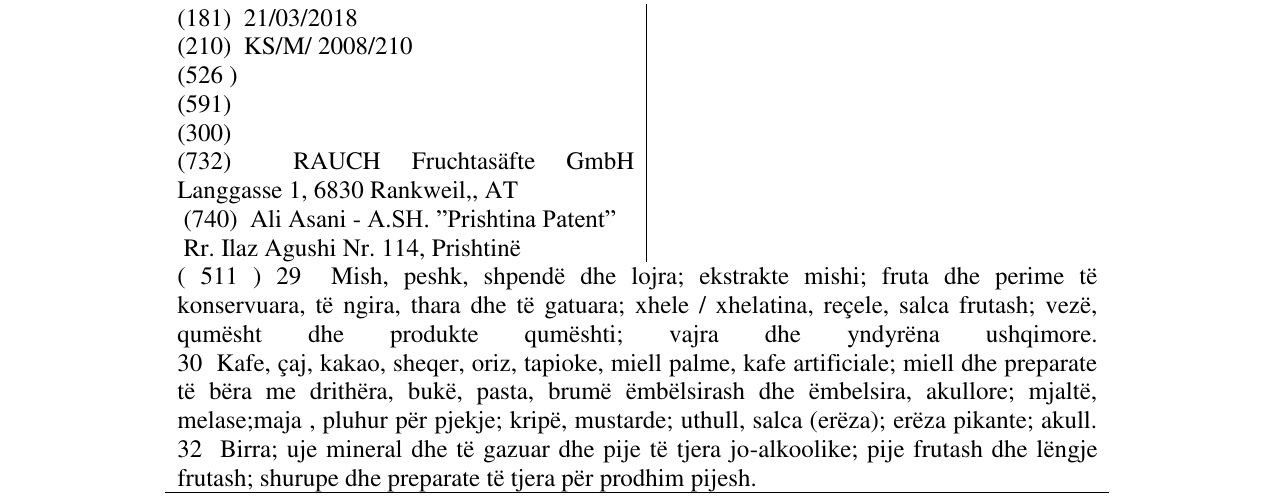 Zëri i markës RAUCH në buletin