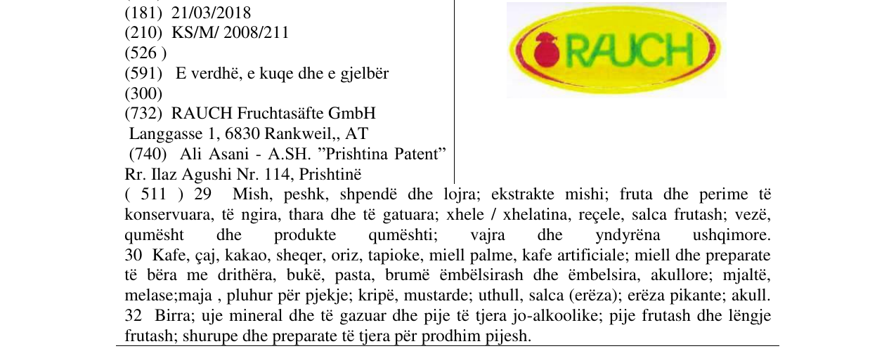 Zëri i markës RAUCH në buletin