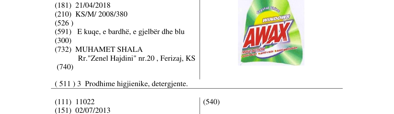Zëri i markës Markë figurative në buletin