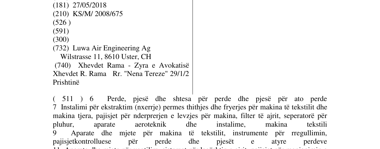 Zëri i markës LUWA në buletin