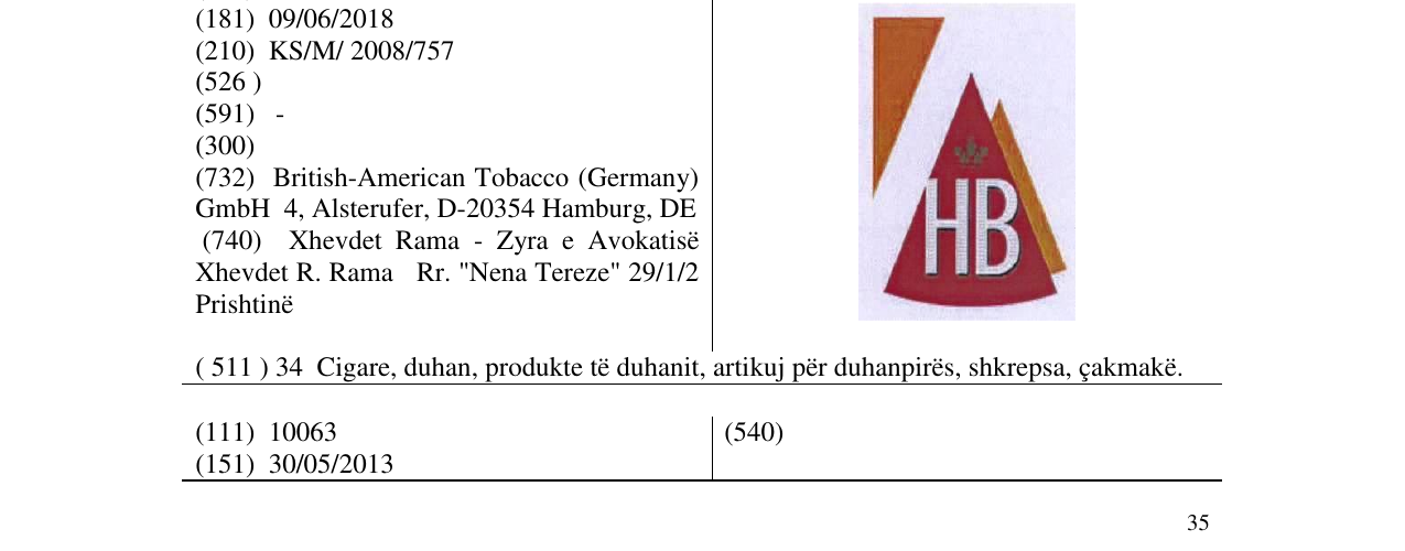Zëri i markës HB në buletin