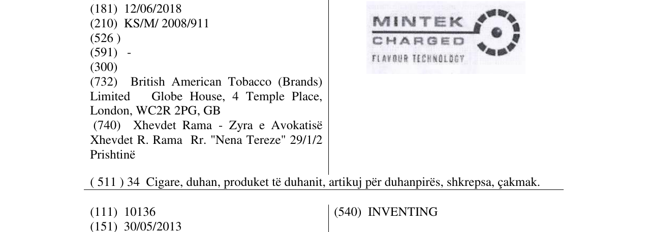 Zëri i markës Mintek Charged në buletin