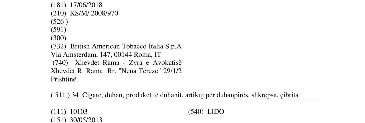 Zëri i markës MS ITALIA në buletin
