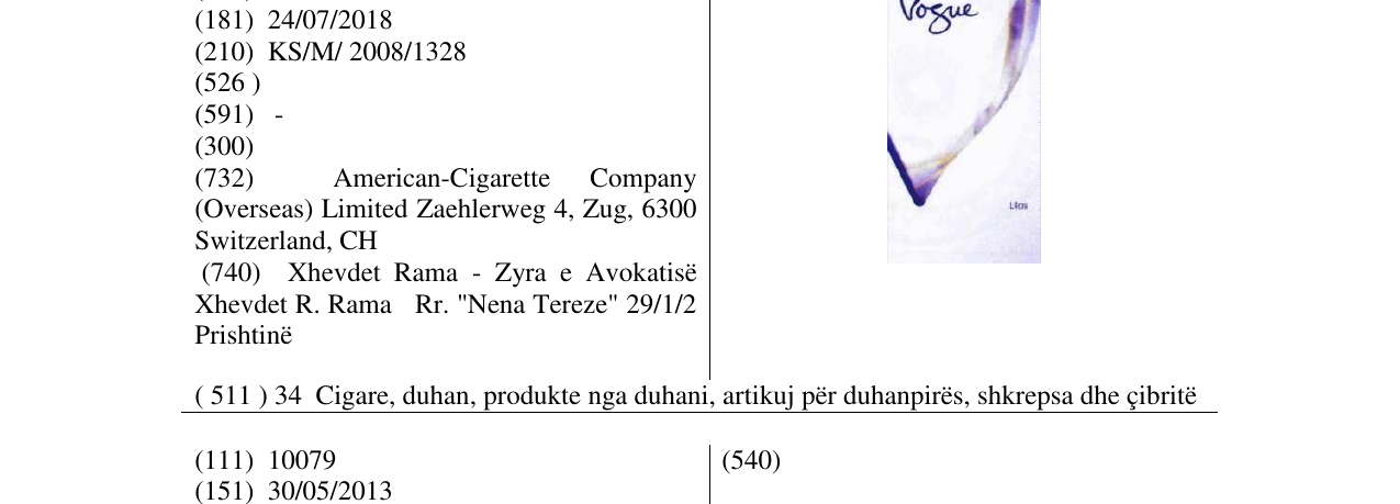 Zëri i markës VOGUE-FIG. në buletin