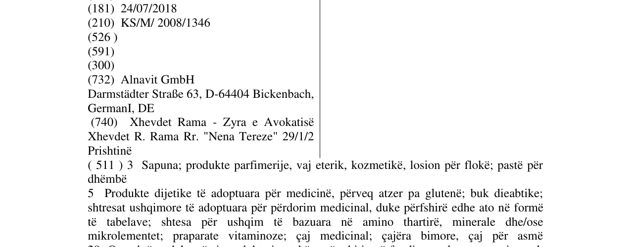 Zëri i markës ALNAVIT në buletin