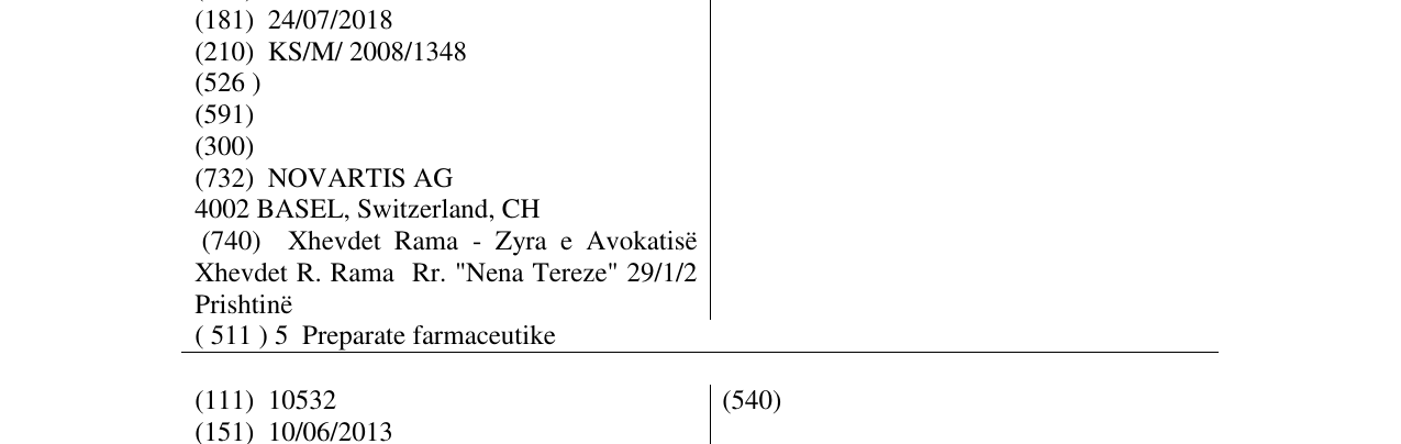 Zëri i markës RASILEZ HCT në buletin