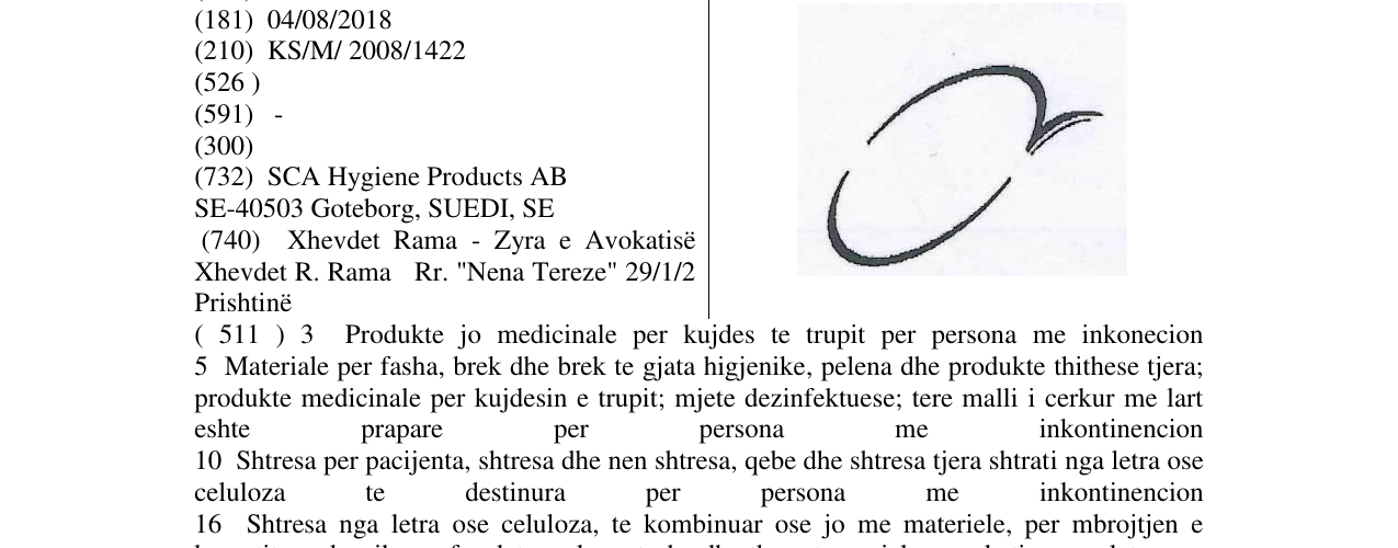 Zëri i markës TENA DEVICE-FIG. në buletin