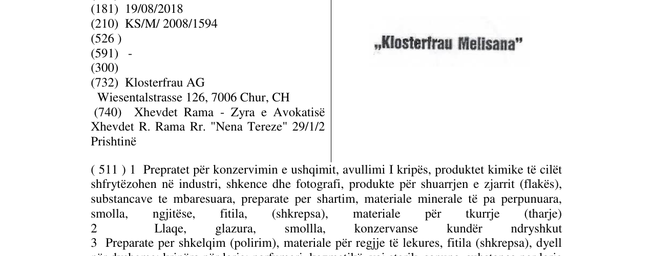 Zëri i markës ., Klosterfrau Melisana në buletin