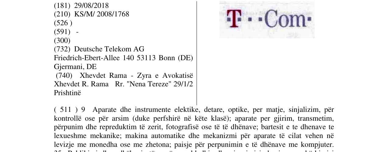 Zëri i markës . T ... COM (MAGNETA/GRAU) në buletin