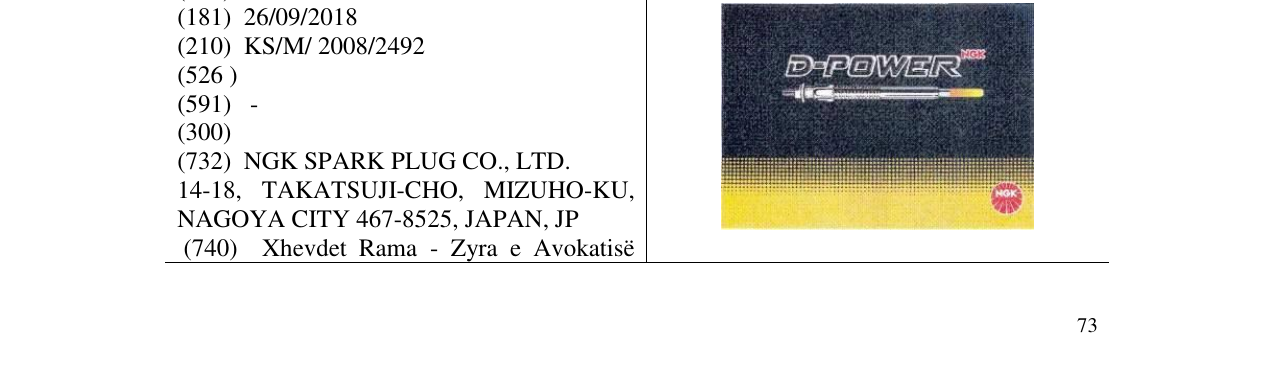 Zëri i markës D-POWER & NGK DEVICE (IN COLOR) në buletin