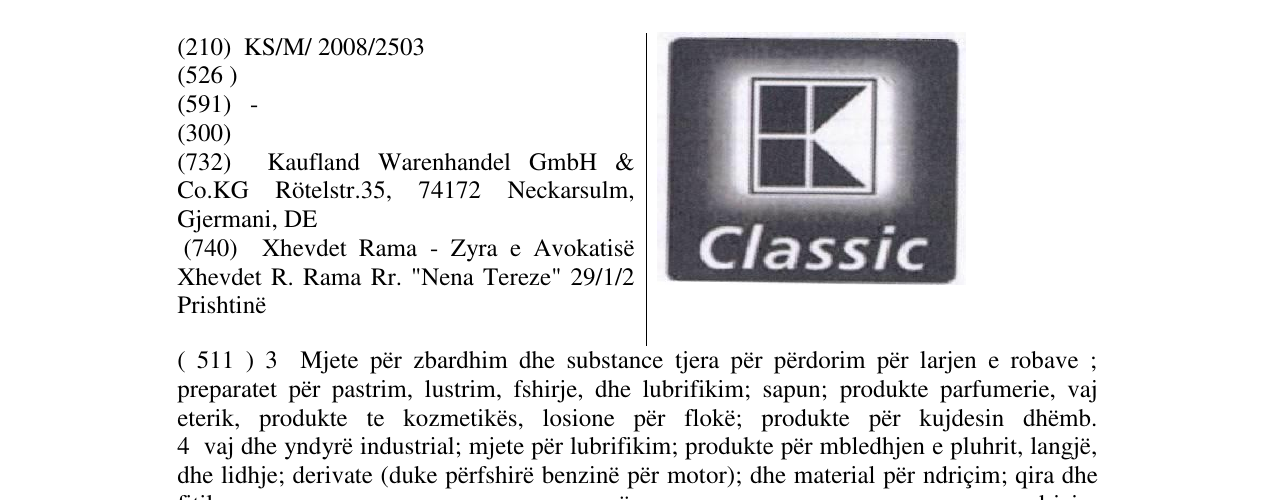 Zëri i markës K Classic Device në buletin
