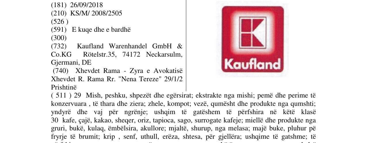 Zëri i markës K KAUFLAND në buletin