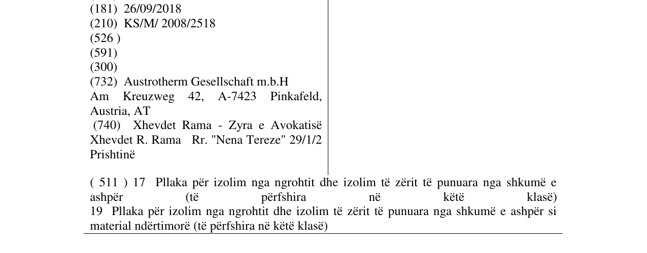 Zëri i markës AUSTROTHERM EPS në buletin