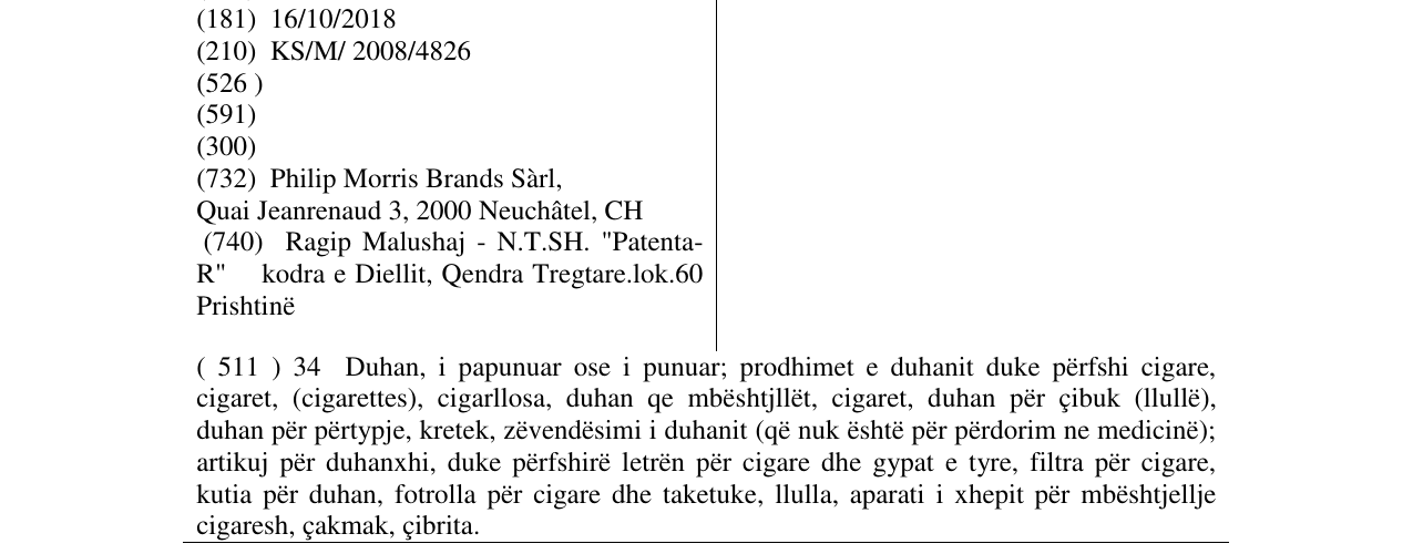 Zëri i markës FLAVOR-ZONE në buletin