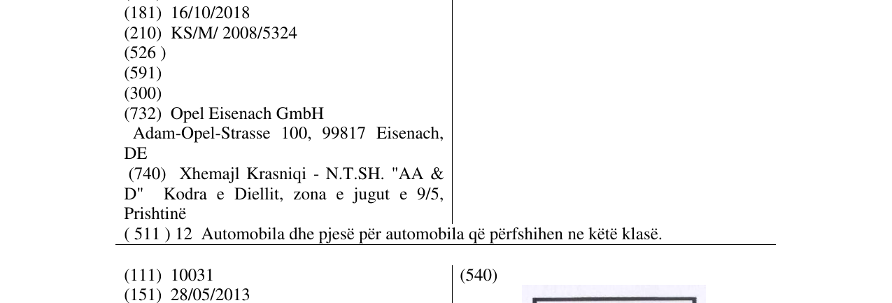Zëri i markës CALIBRA në buletin