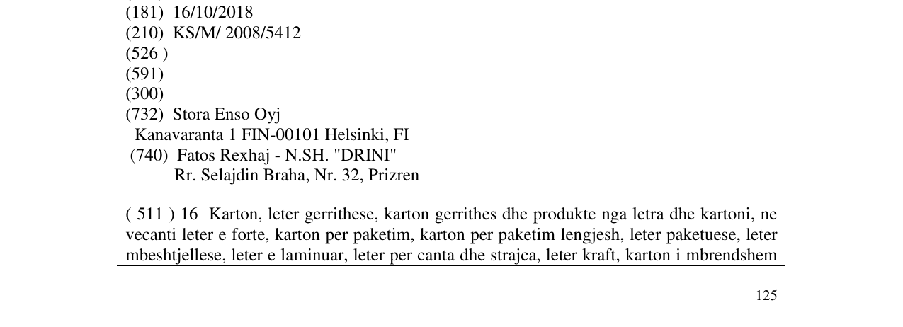 Zëri i markës KOPPARWHITE T LS në buletin