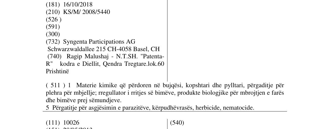 Zëri i markës ACTARA në buletin