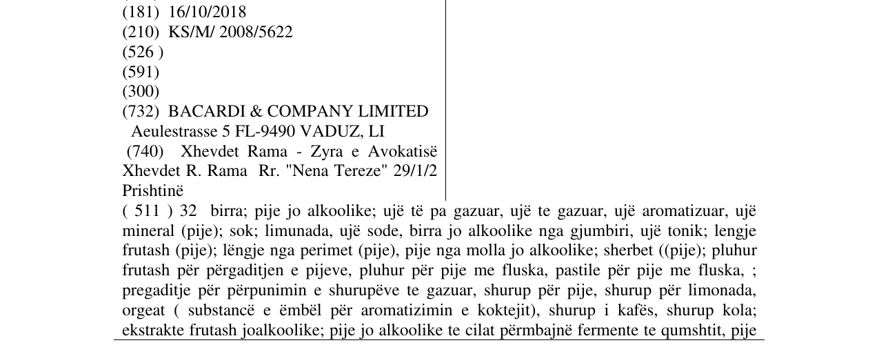 Zëri i markës ERISTOFF në buletin