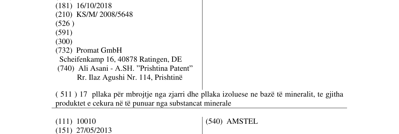 Zëri i markës Promasil në buletin