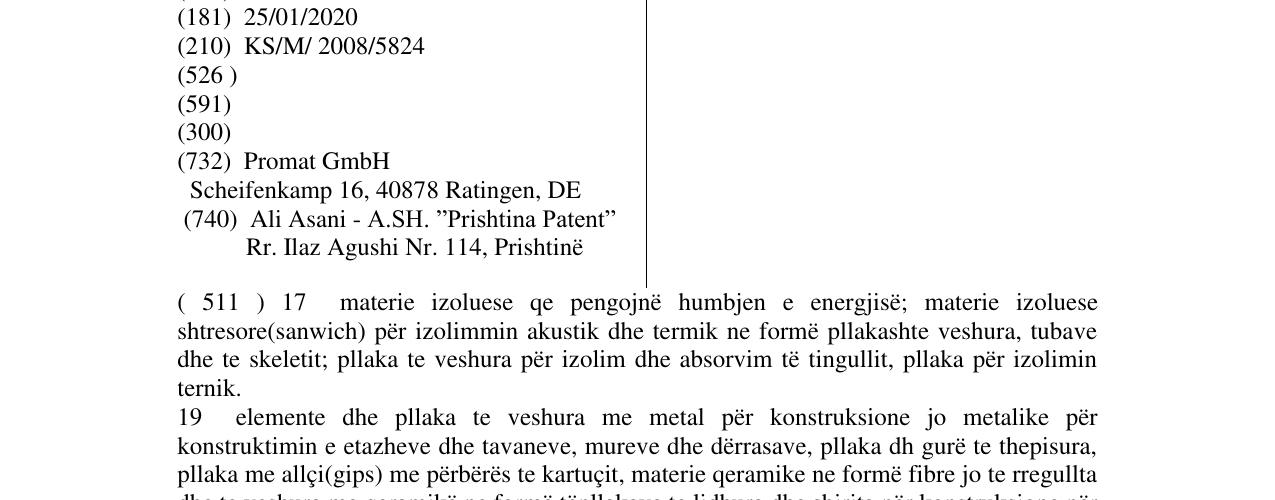 Zëri i markës PROMAT në buletin