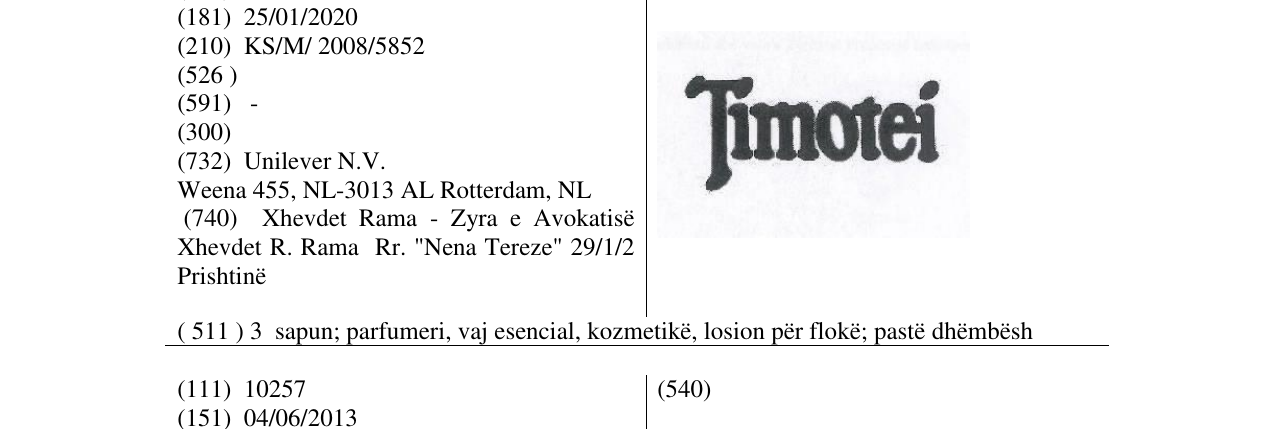 Zëri i markës TIMOTEI në buletin